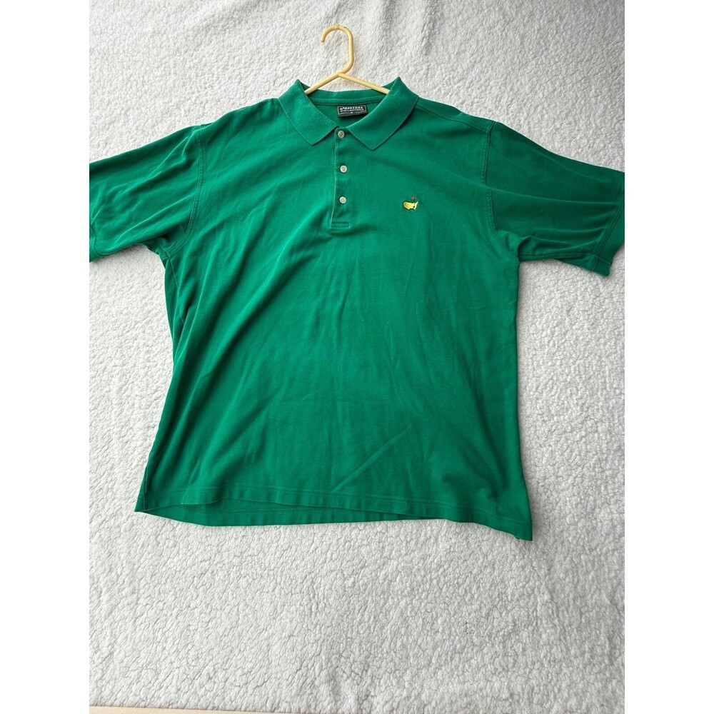 Masters Collection Golf Polo Shirt Banded Sleeves Green XL Augusta Vintage
